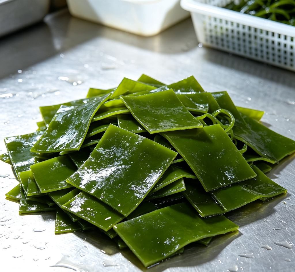 Prepared seaweed ready for cooking