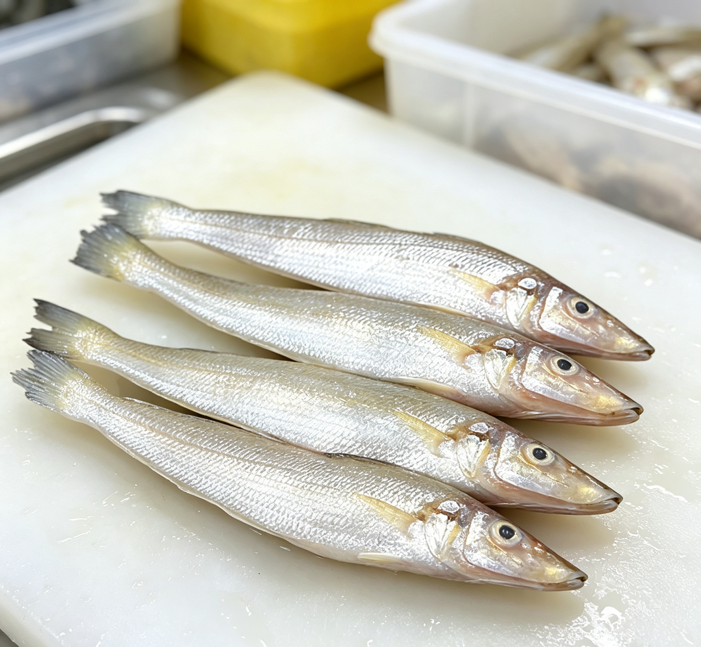 Fresh sardines with glossy skin and clear eyes